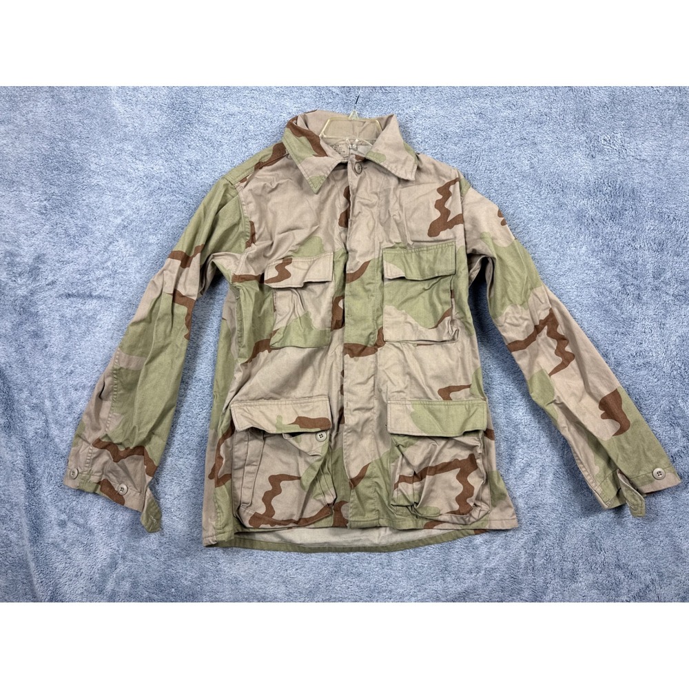 US Military Mens Medium Regular Tan 3 Color Desert Camo BDU Field Jacket